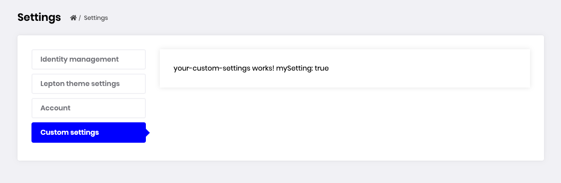 Custom Settings Tab